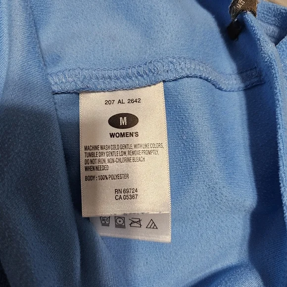 Columbia Ocean Blue Fleece V-Neck LS Hiking Outdoor Athleisure Top - Picture 6 of 7